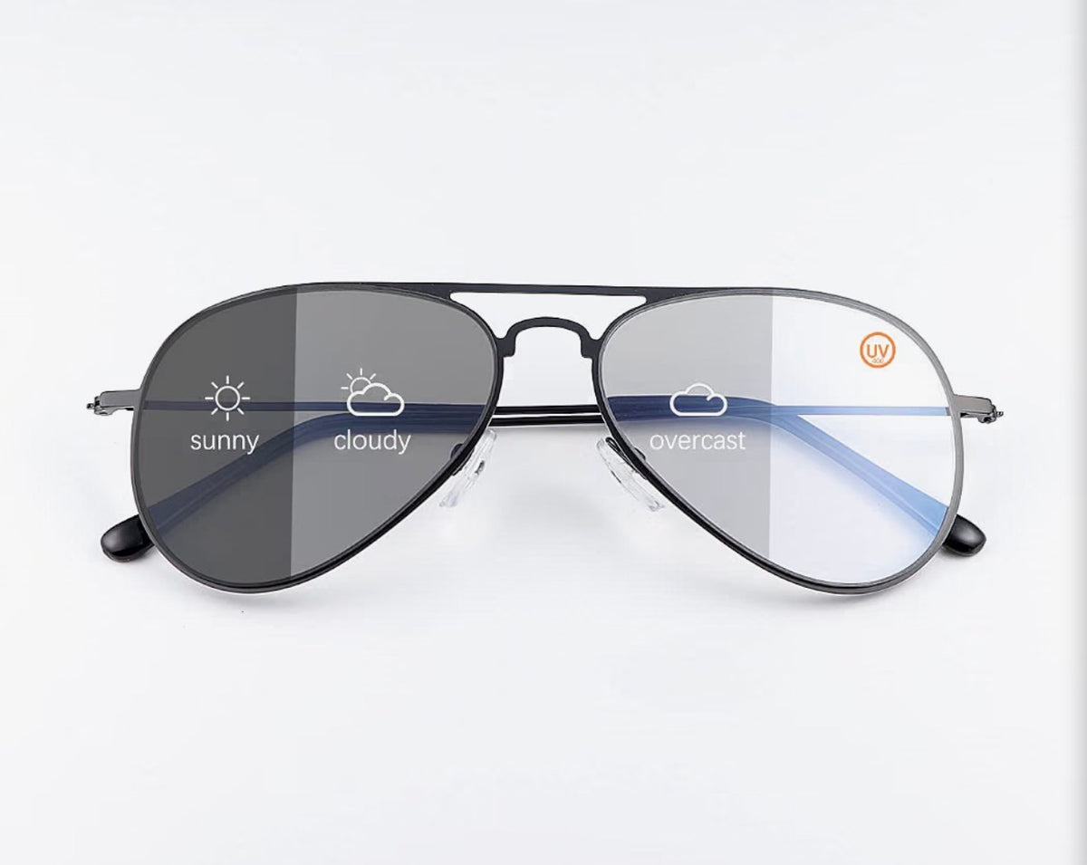 Photochromic Progressive Reading Glasses Blue Light Blocking Readers 3.5x
