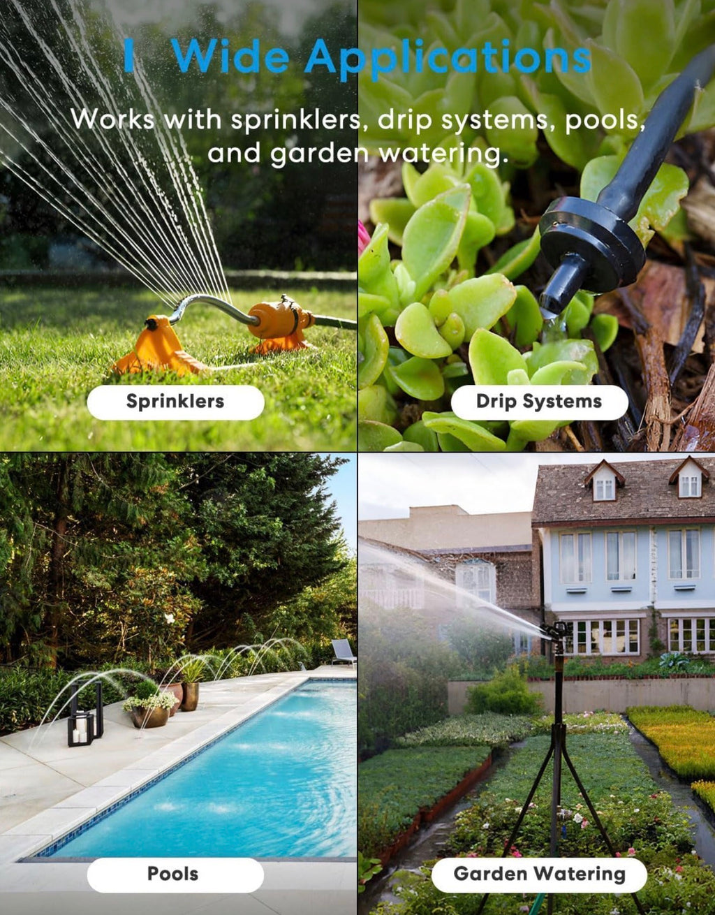 WiFi Water Timer for Garden Hose, Brass Inlet & Outet, Rain Skip, WiFi Sprinkler Timer for Lawn, Garden, Yard & Automatic Irrigation System, Work with Alexa & Google Assistant, Hub Required