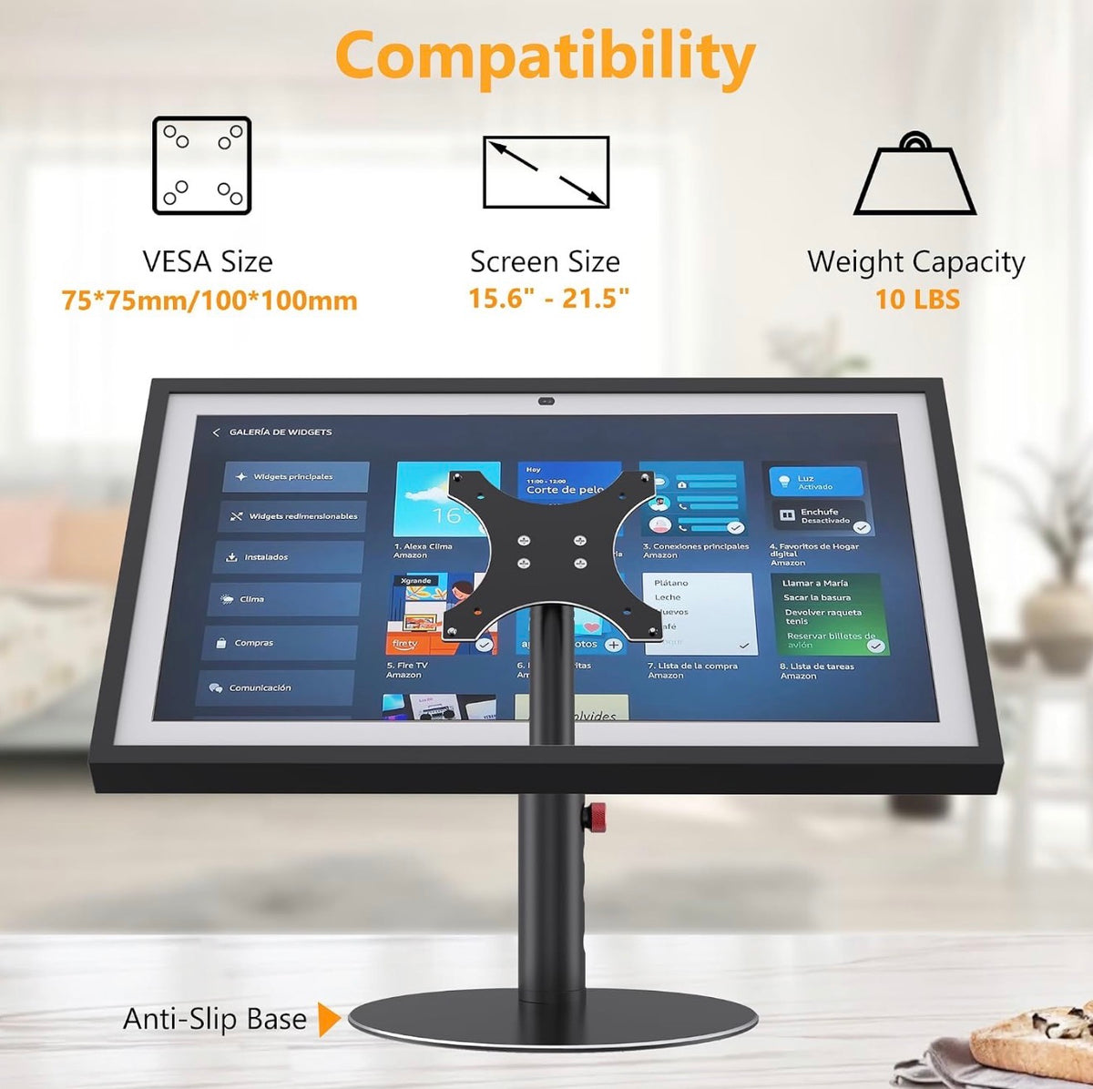 Laivli Form Factor Desk Tilt Stand Compatible Devices Show 15 (1st, 2nd Gen), Show 21 - Black Matte