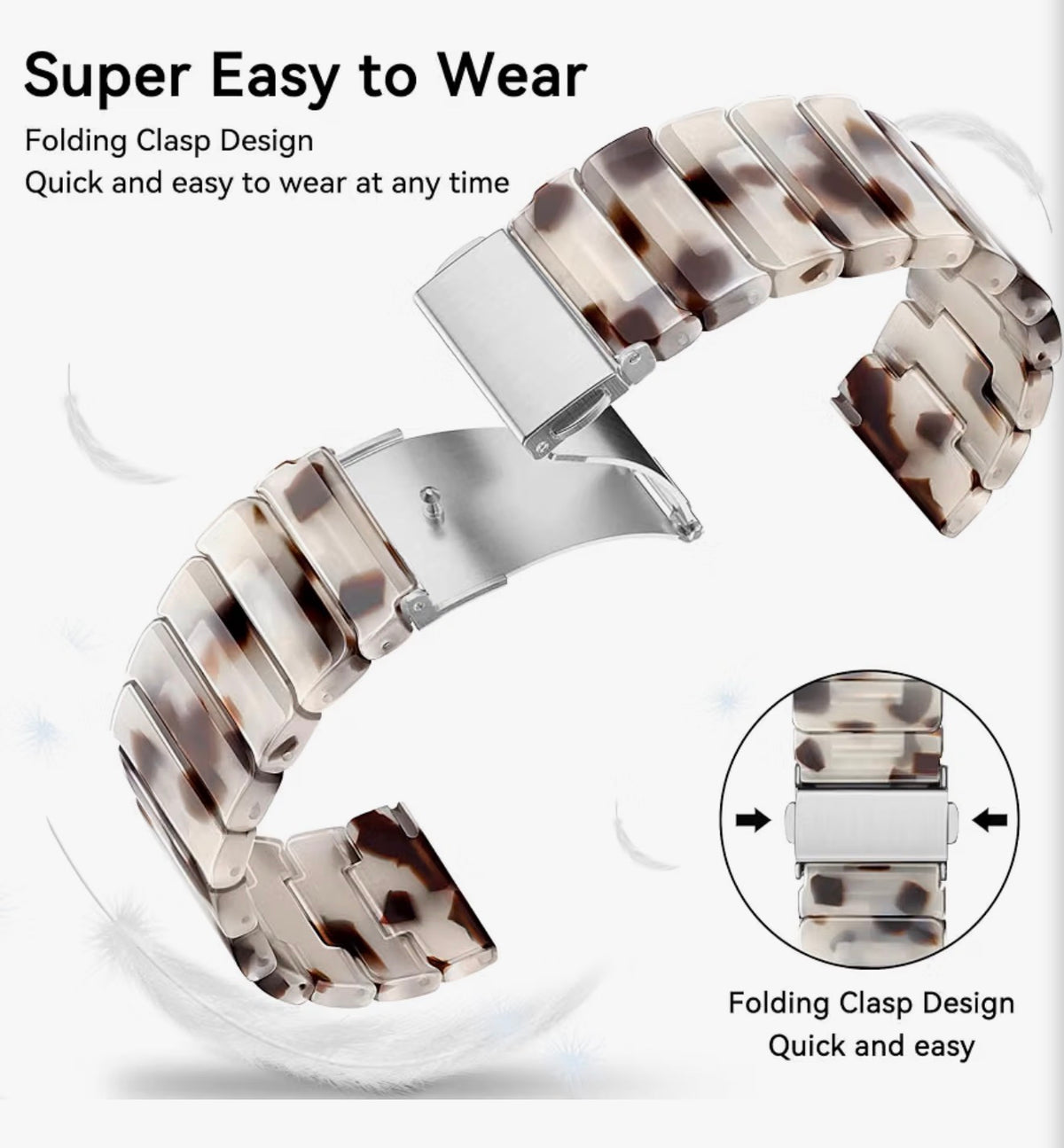 Resin Band Compatible with Samsung Galaxy Watch 7 FE 6 5 40mm 44mm/Pro 45mm, Galaxy Watch 4 40/44mm, Samsung Galaxy Active 2 40/44mm, 20mm Band for Galaxy Watch 6 4 Classic 42mm 43mm 46/47mm Watch 3 41mm Women