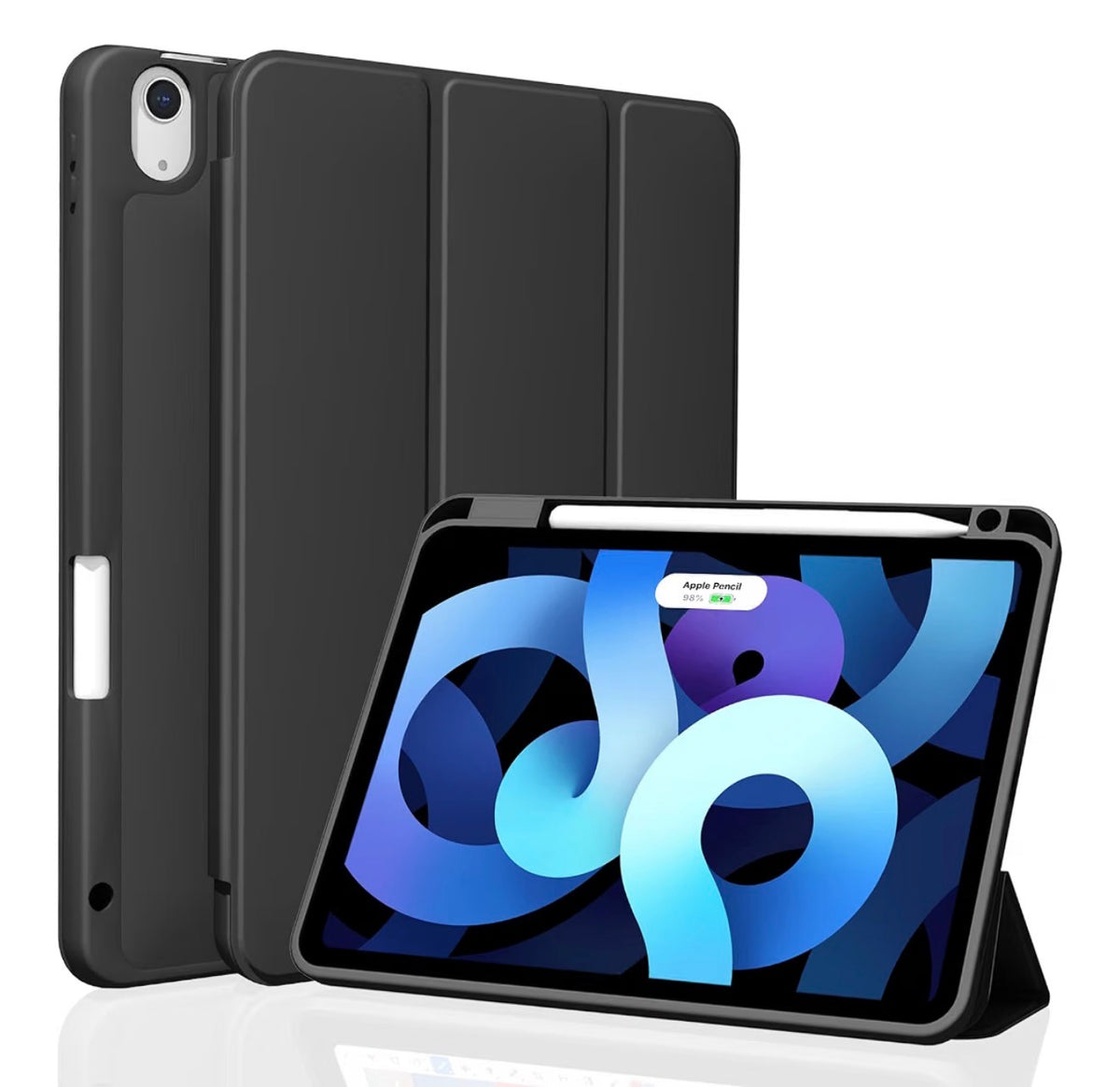 Case for iPad Air 11-inch M4/M3/M2 (8th/7th/6th), Air 5th/4th Generation
Trifold Stand, Auto Sleep/Wake, Lightweight Soft TPU Shell, Smart Cover for Air 11"/10.9" with Pencil Holder, Black