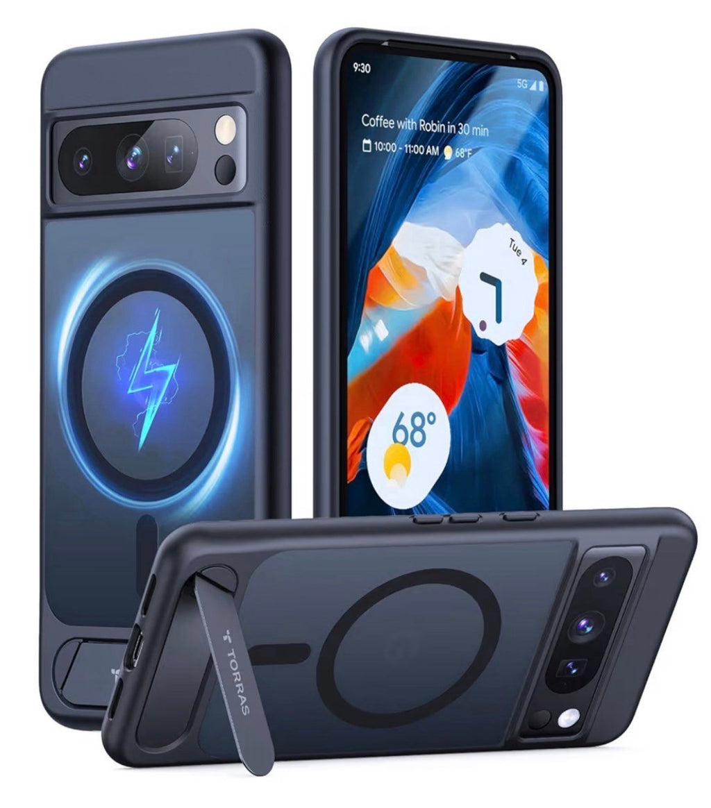 TORRAS - Magnetic & Stand for Google Pixel 8 Pro Case, Translucent Black
Compatible with MagSafe, Mil-Grade Drop Protection, Slim Fit for Google Pixel 8 Pro Phone Case with Built-in Flush Kickstand
