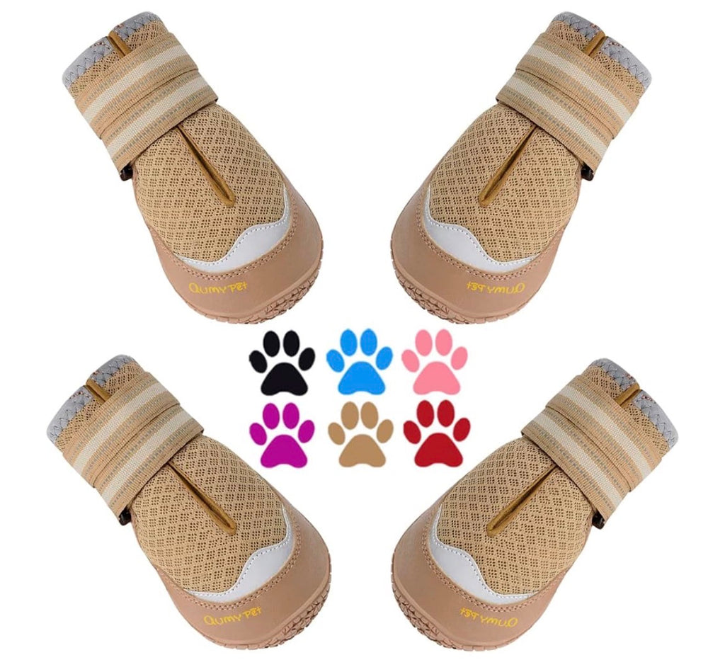 Dog Shoes for Large Medium Dog Boots & Paw Protectors for Hot Pavement
Summer Heat Protection, Mesh Breathable Nonslip Dog Booties for Hardwood Floors Indoor, Outside Walking Running Hiking Khaki