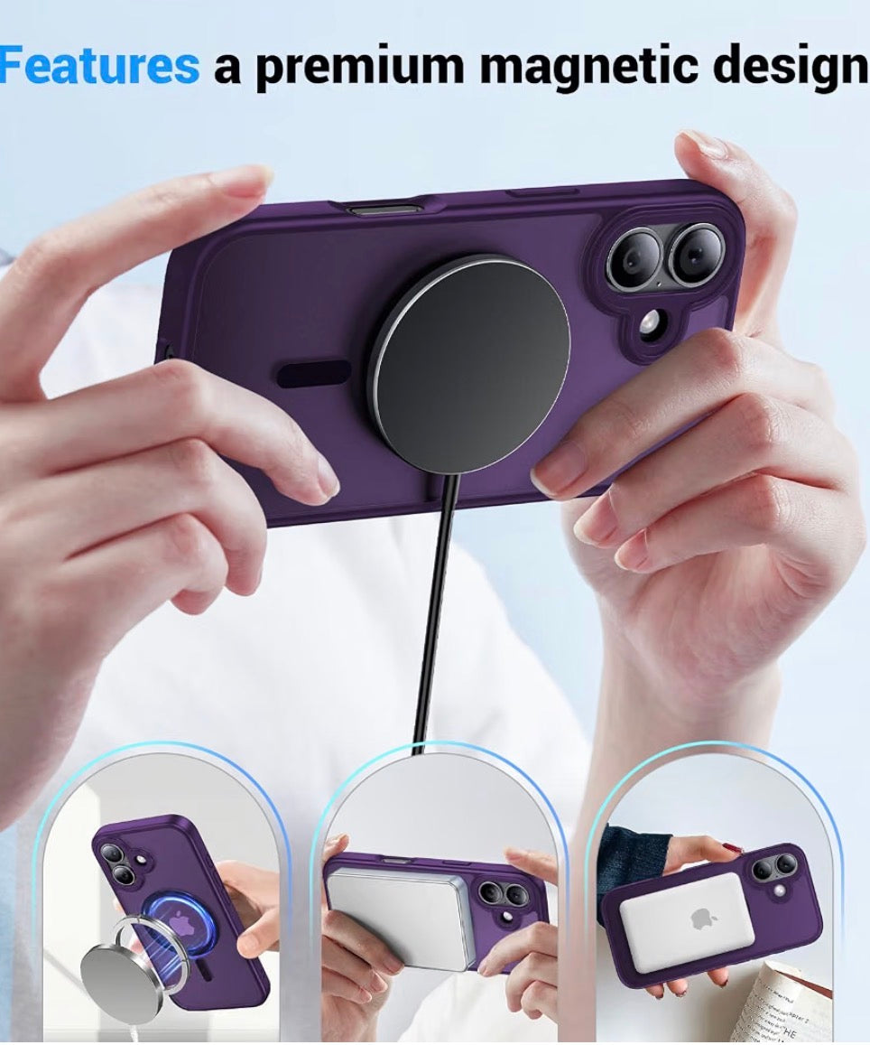 Magnetic Case for iPhone 17, Compatible with MagSafe, Anti-Slip Military-Grade Drop Protection, Camera Protection, Slim Shockproof Protective for iPhone 17 Phone Case, Purple