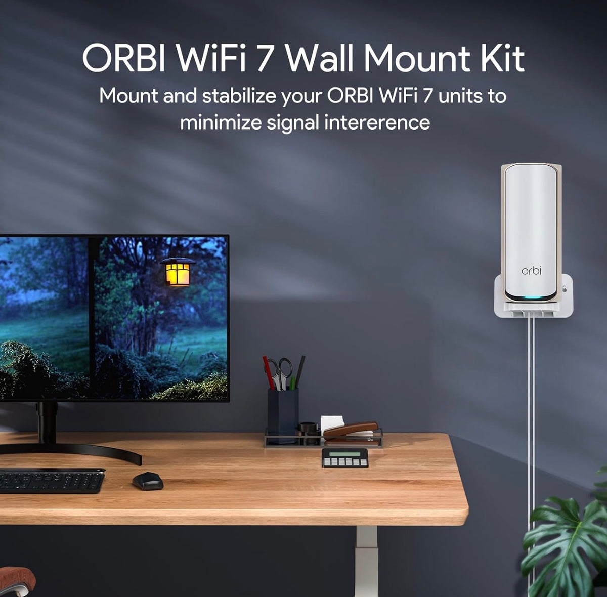 Wall Mount Holder for Netgear Orbi WiFi 7 Router, 2-Pack, Fits Orbi 970 870 770 Series & Nighthawk WiFi 7 Mesh System, Secure Router Shelf to Save Space & Boost Signal, (RBEWMB-10000S)