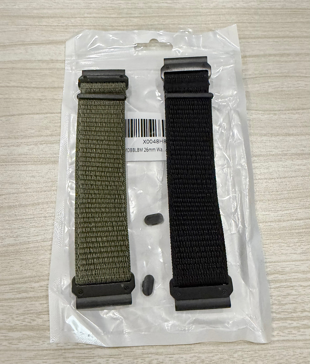 26mm Watchband Compatible with Garmin Fenix 8 pro/tactix 8 AMOLED-51mm/Fenix 7X/6X/5X/7X Pro/6X Pro/5X Plus/3 HR,Nylon Elastic Braided Strap For Descent Mk2i/3i/quatix 8 51mm/Enduro3, 2 Pack