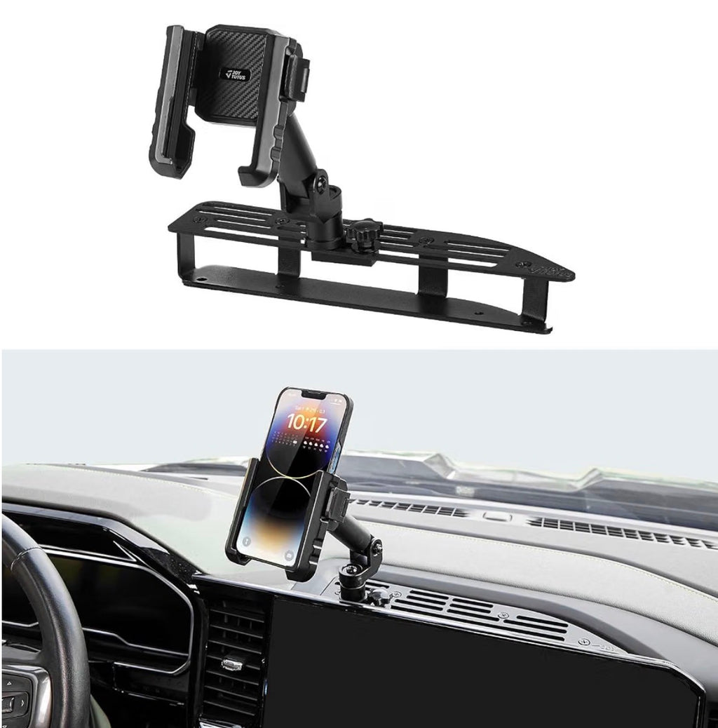 Metal Dash Mount Phone Holder Compatible with 2022-2026 Silverado & 2022-2026 Sierra with 13.4" Touchscreen | Custom Fit Phone Mount Expansion Platform| One-Hand Adjustable Clip