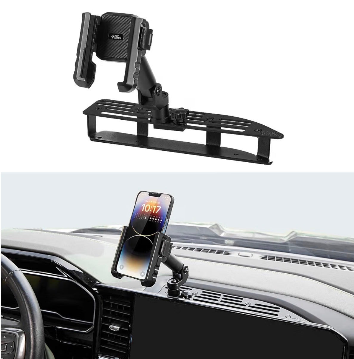 Metal Dash Mount Phone Holder Compatible with 2022-2026 Silverado & 2022-2026 Sierra with 13.4" Touchscreen | Custom Fit Phone Mount Expansion Platform| One-Hand Adjustable Clip
