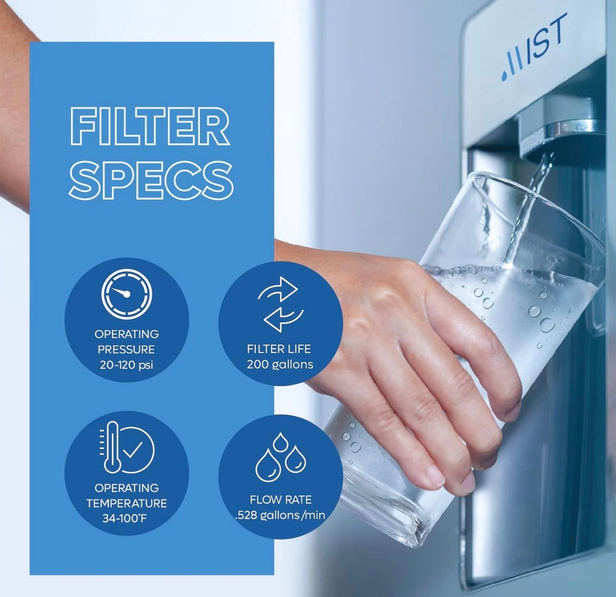 XWF Water Filter, Not XWFE, 2 Pack, Activated carbon, NSF/ANSI 42 certified by IAPMO, reduces chlorine taste, 200 gallons or 6 months, tool-free push-in