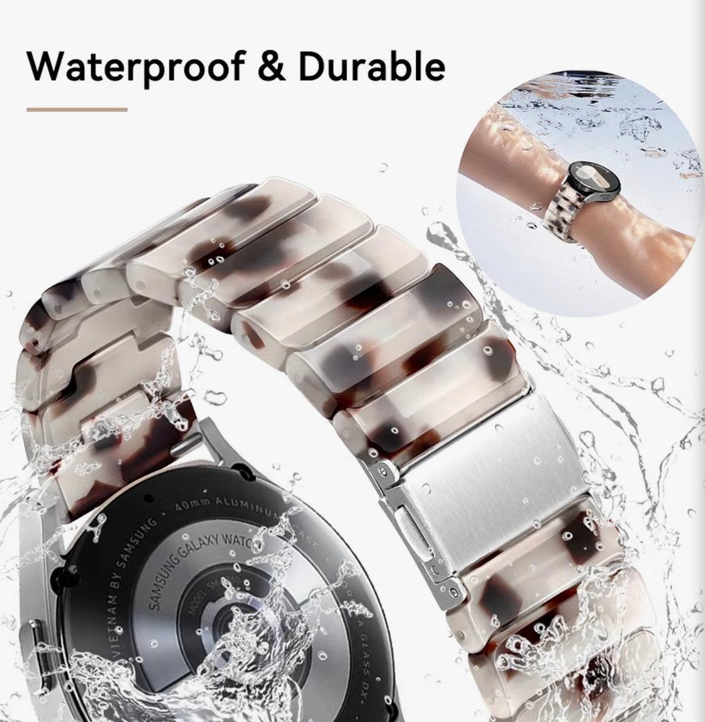 Resin Band Compatible with Samsung Galaxy Watch 7 FE 6 5 40mm 44mm/Pro 45mm, Galaxy Watch 4 40/44mm, Samsung Galaxy Active 2 40/44mm, 20mm Band for Galaxy Watch 6 4 Classic 42mm 43mm 46/47mm Watch 3 41mm Women