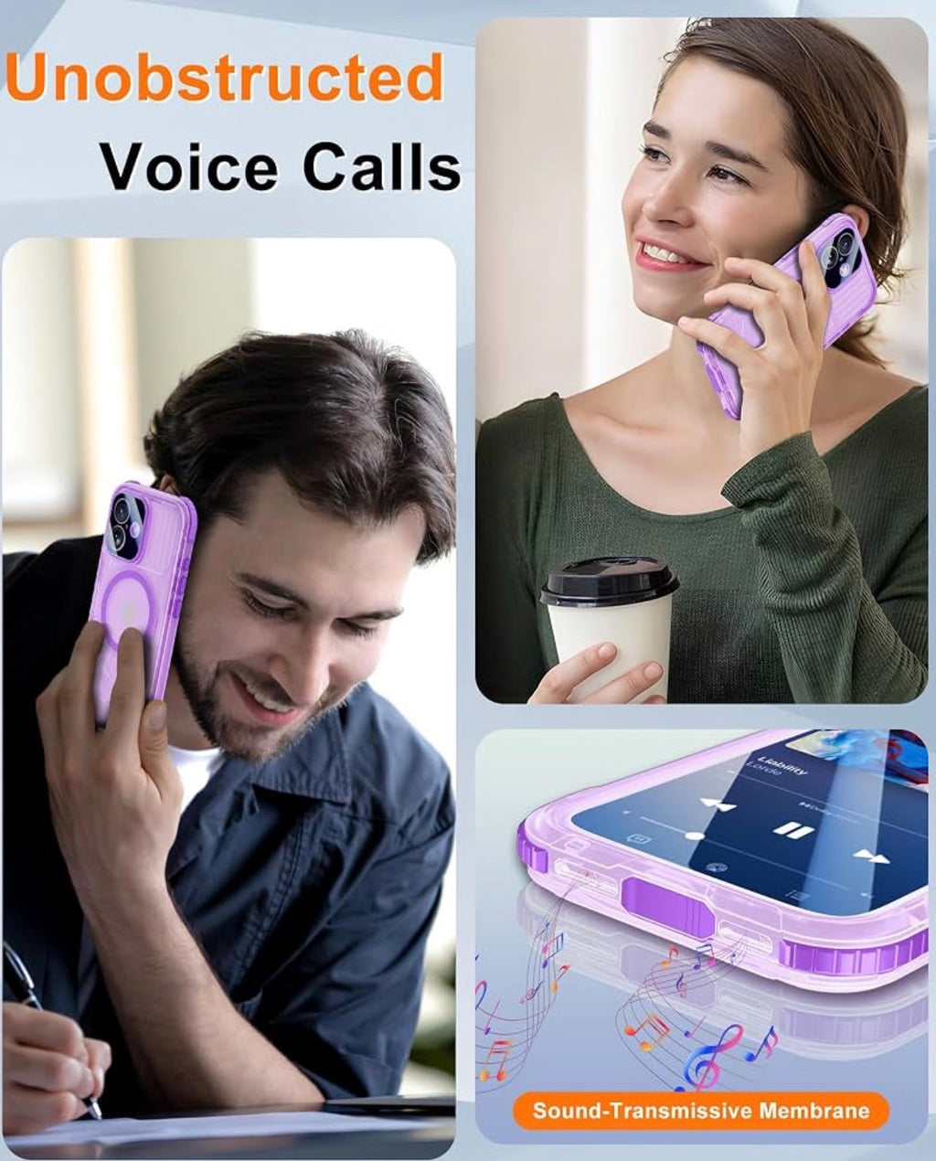 IP68 Waterproof Case for iPhone 17, Privacy, Purple