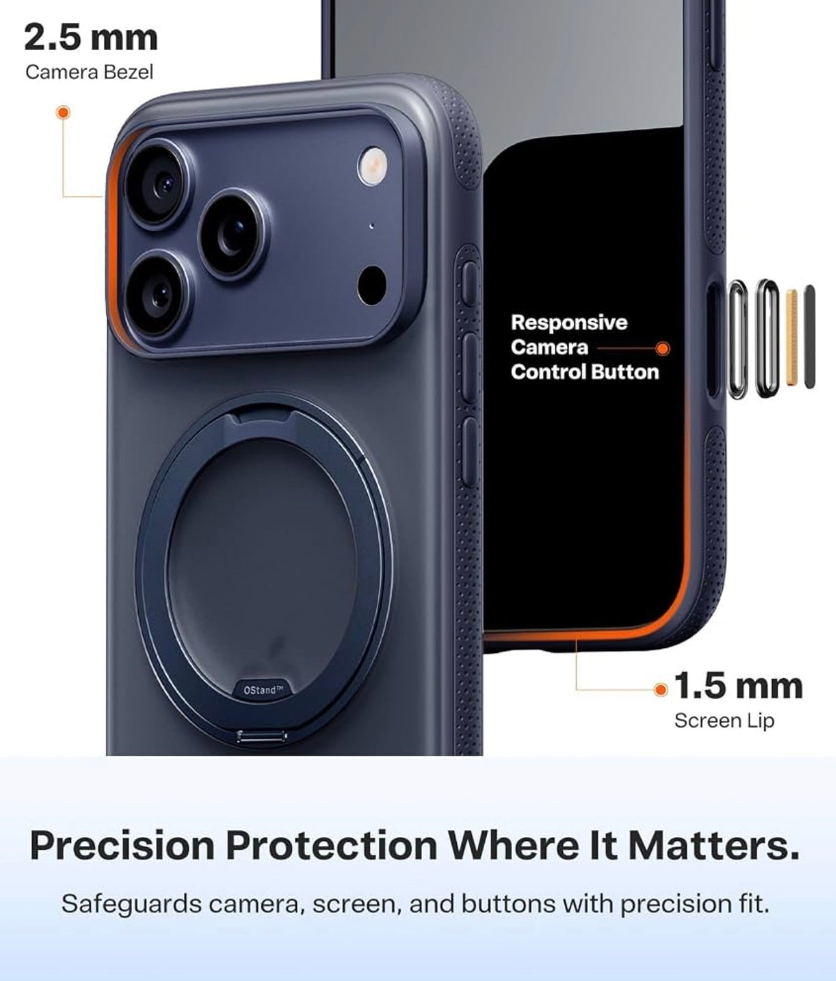 TORRAS for iPhone 17 Pro Max Case, 360 Magnetic Stand, O3 Fitness Series
[Fit for MagSafe] [4X Military-Grade Protection] Slim Case for iPhone 17 Pro Max phone case, 6.9", Translucent Deep Blue