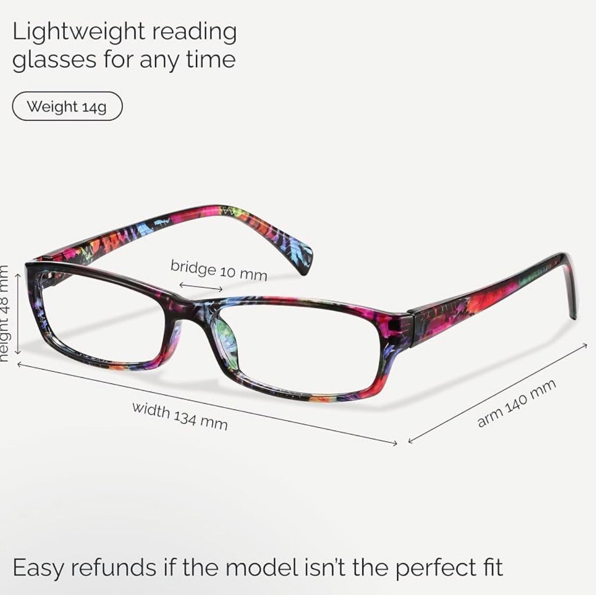 Reading Glasses for Women, 6 pack Fashion Readers for Women Men Spring Hinge Eye Glasses, Blue Light Reading Glasses, 2.00 x