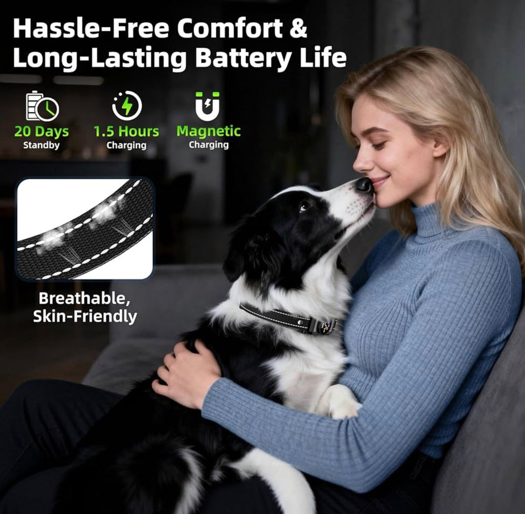 Dog Bark Collar for Large Medium Small Dogs, AI No-Bark Collar for Dogs Training Collar, Smart Barking Collar, Rechargeable Bark Collar