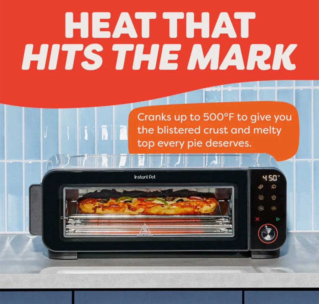 Instant Pot No Preheat Required* 6-in-1 Pizza and Toaster Oven with InstantHeat Technology, Fits a 12" Fresh or Frozen Pizza, Bake, Toast, Broil, & Reheat