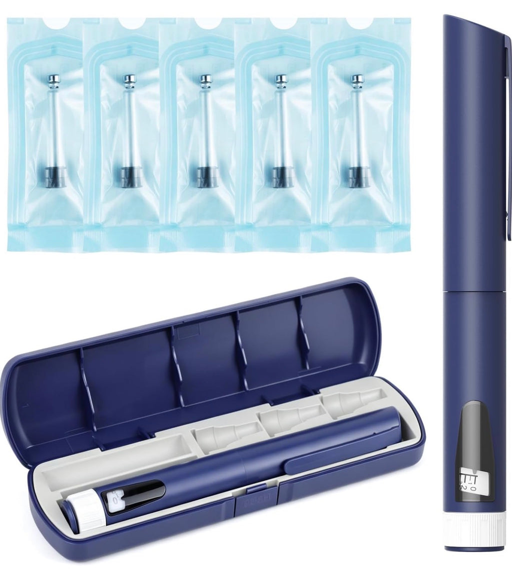 Injection Pen, V2 Pen Injector, Auto Injector Pen, Reusable Injection Pen
Adjustable Pen Compatible with 3ml Pen Cartridge, Portable Kit with Travel Case and 5×3ml Cartridges, Precise 80-Unit Scale