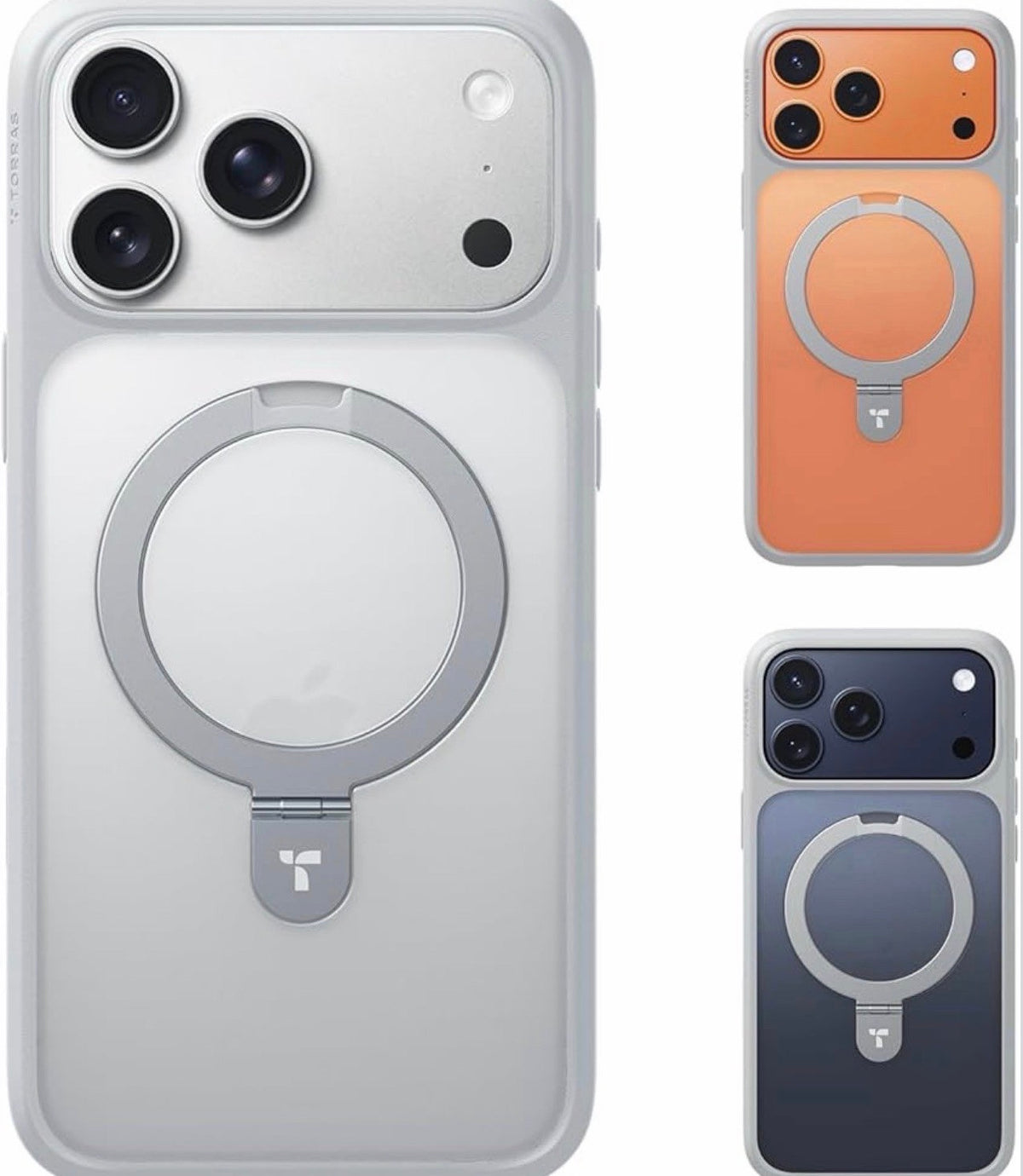 TORRAS for iPhone 17 Pro Case Magnetic Stand, 4X Military Drop Protection
Fit for MagSafe, Camera Control, Slim Phone Case for iPhone 17 Pro with Kickstand, Translucent Matte Cover 6.3" Silver Gray