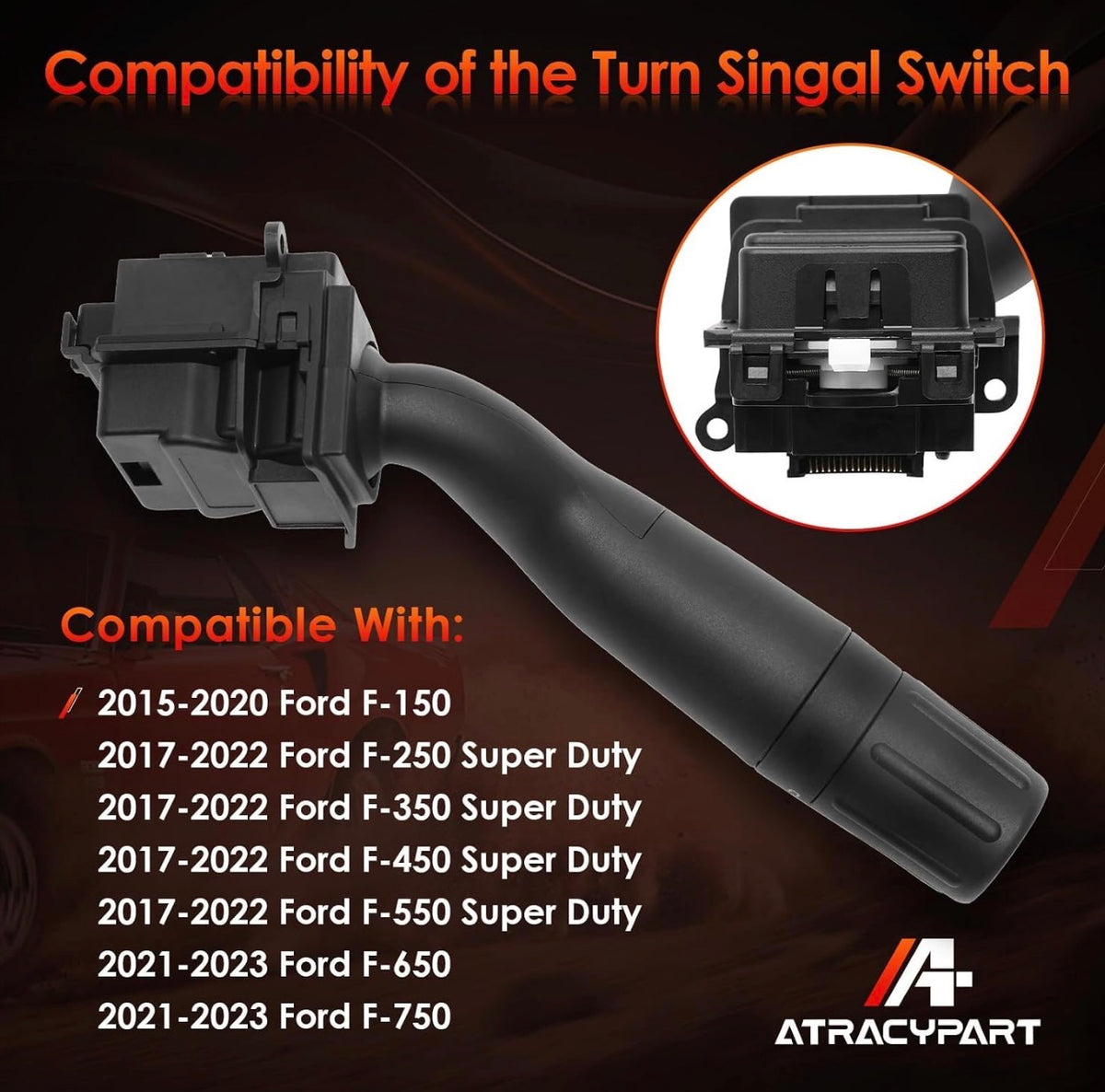 Turn Signal Switch Wiper CBS2293, Fit for Ford 15-20 F150, 17-22 F250/F350
F450, F550 Super Duty, 21-23 F650/F750, Multifunction Windshield Control, Replaces# FL3Z13K359AA