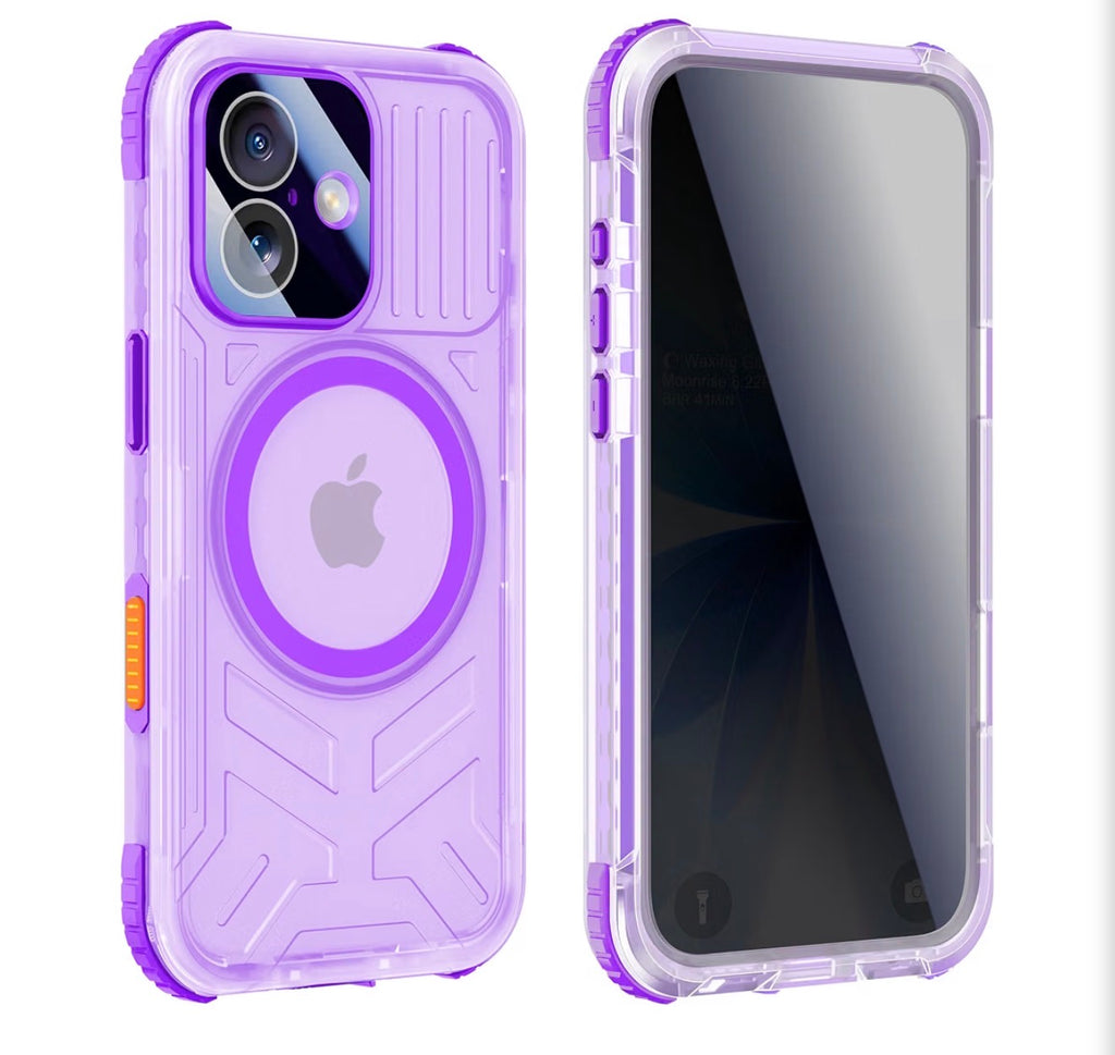 IP68 Waterproof Case for iPhone 17, Privacy, Purple