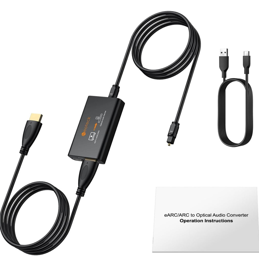 Neoteck ARC/eARC Audio Extractor, HDMI ARC Audio to Optical Extractor
with Supports PCM 2.0, Dolby 5.1, DTS 5.1, 24bit/192kHz, Plug and Play, Suitable for TV, Home Cinema & Legacy Audio Systems
