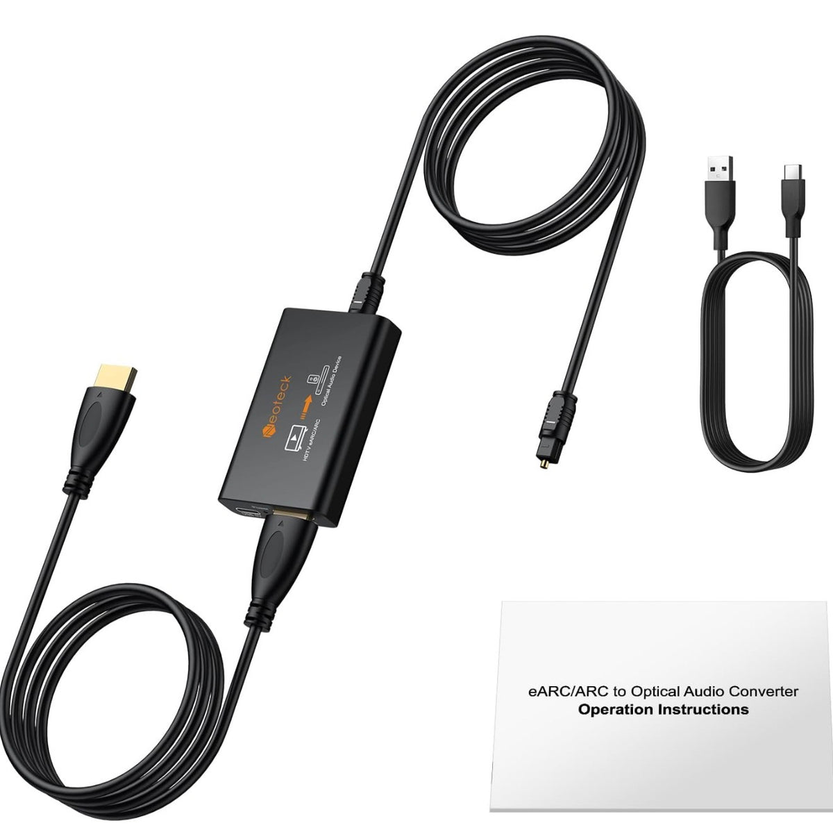 Neoteck ARC/eARC Audio Extractor, HDMI ARC Audio to Optical Extractor
with Supports PCM 2.0, Dolby 5.1, DTS 5.1, 24bit/192kHz, Plug and Play, Suitable for TV, Home Cinema & Legacy Audio Systems