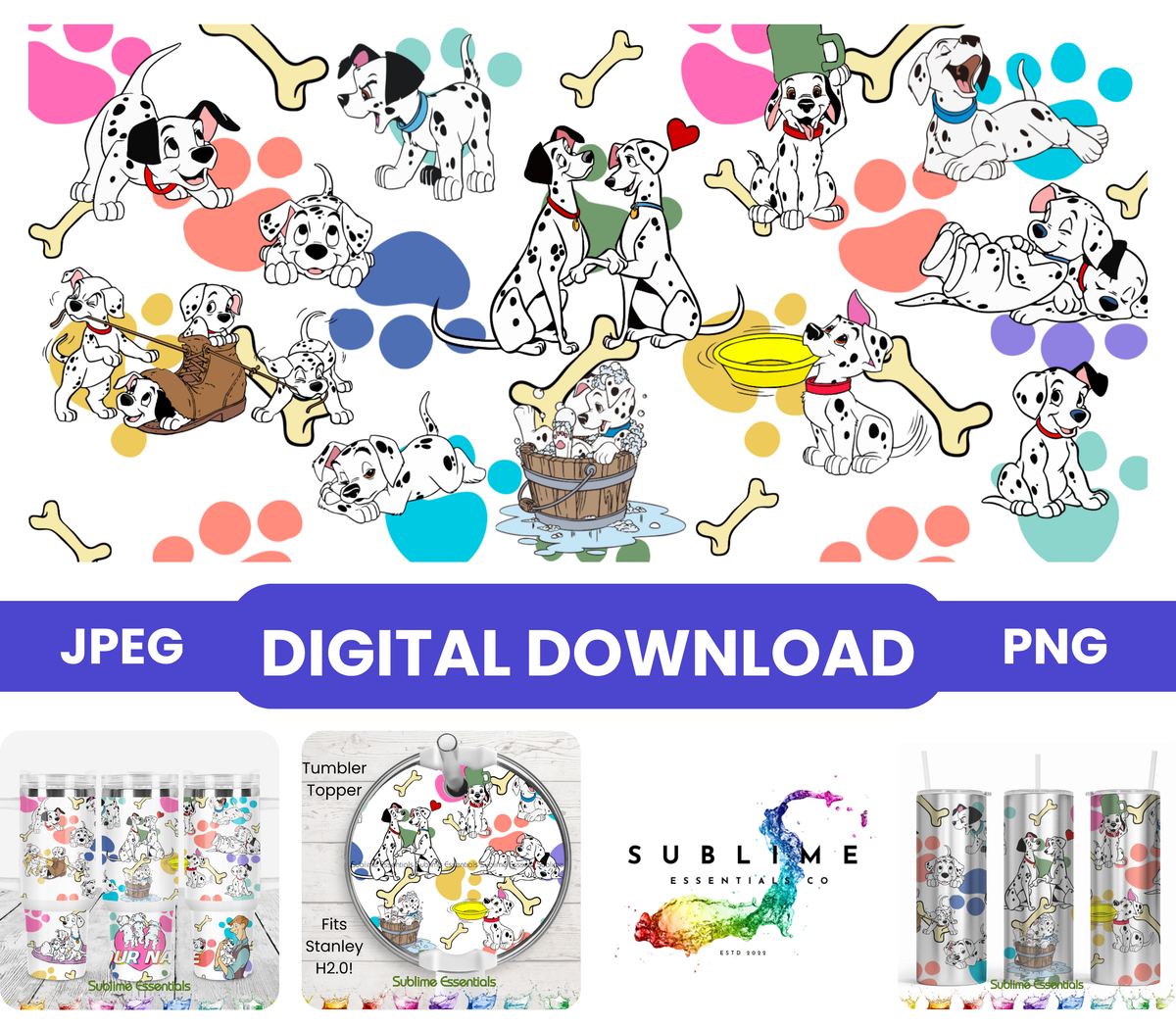 101 Dalmatians "Puppy Love" Digital Download - PNG & JPEG Format