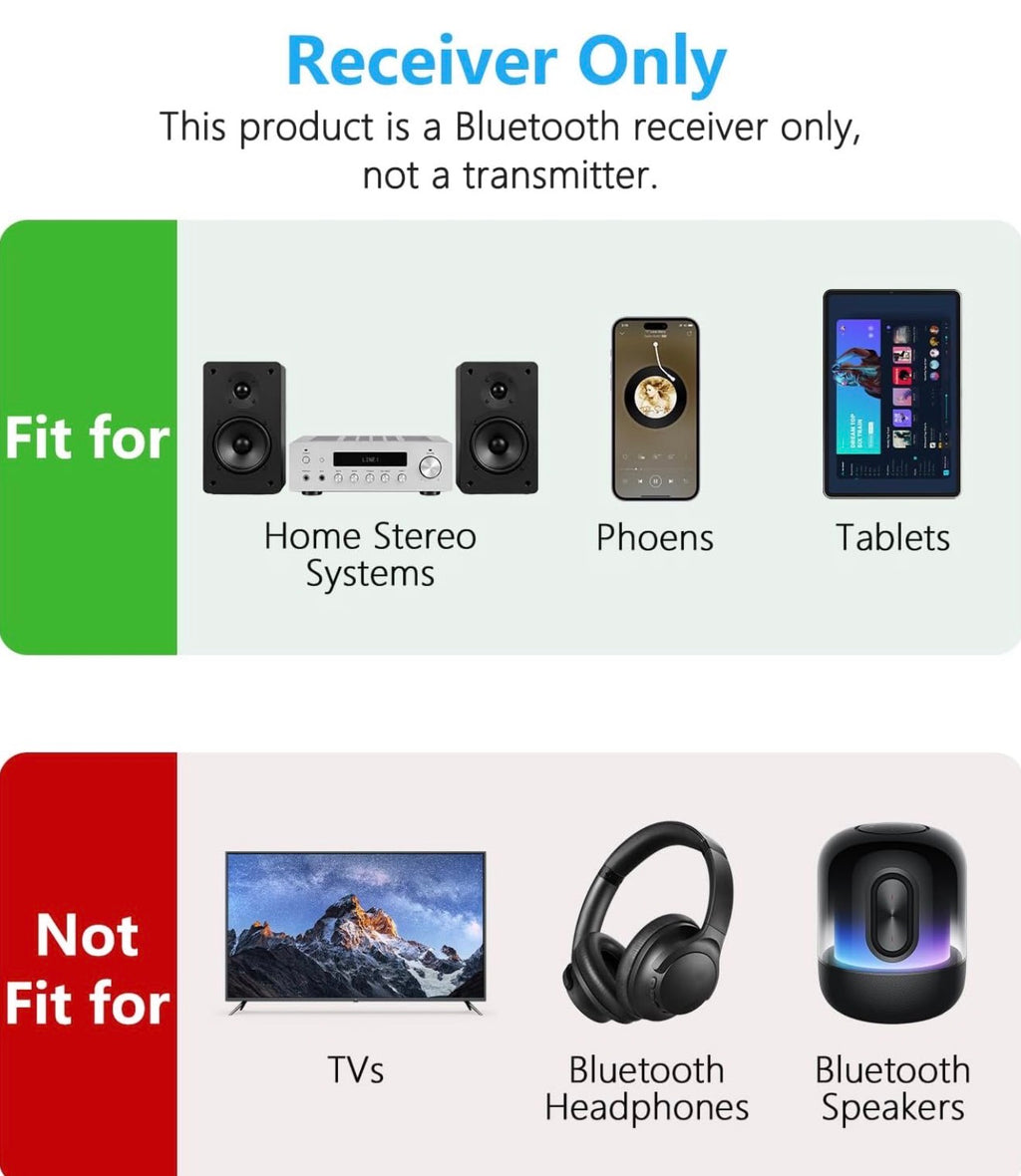 B06Pro Bluetooth 5.3 Receiver for Home Stereo, Hi-Fi Audio Adapter
Long Range, aptX HD Low Latency, AUX RCA Optical Coaxial, Wireless Music Streaming from Your Phone to Old Stereo Systems