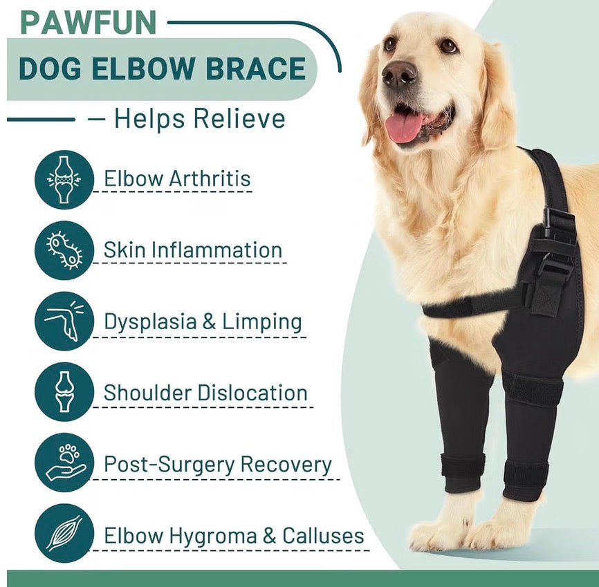 Dog Elbow Protector Brace for Hygroma, Calluses & Arthritis Relief–Adjustable Dogs Elbows Pads & Shoulder Brace for Elbow Dysplasia and Injury Recovery, Both Leg XL