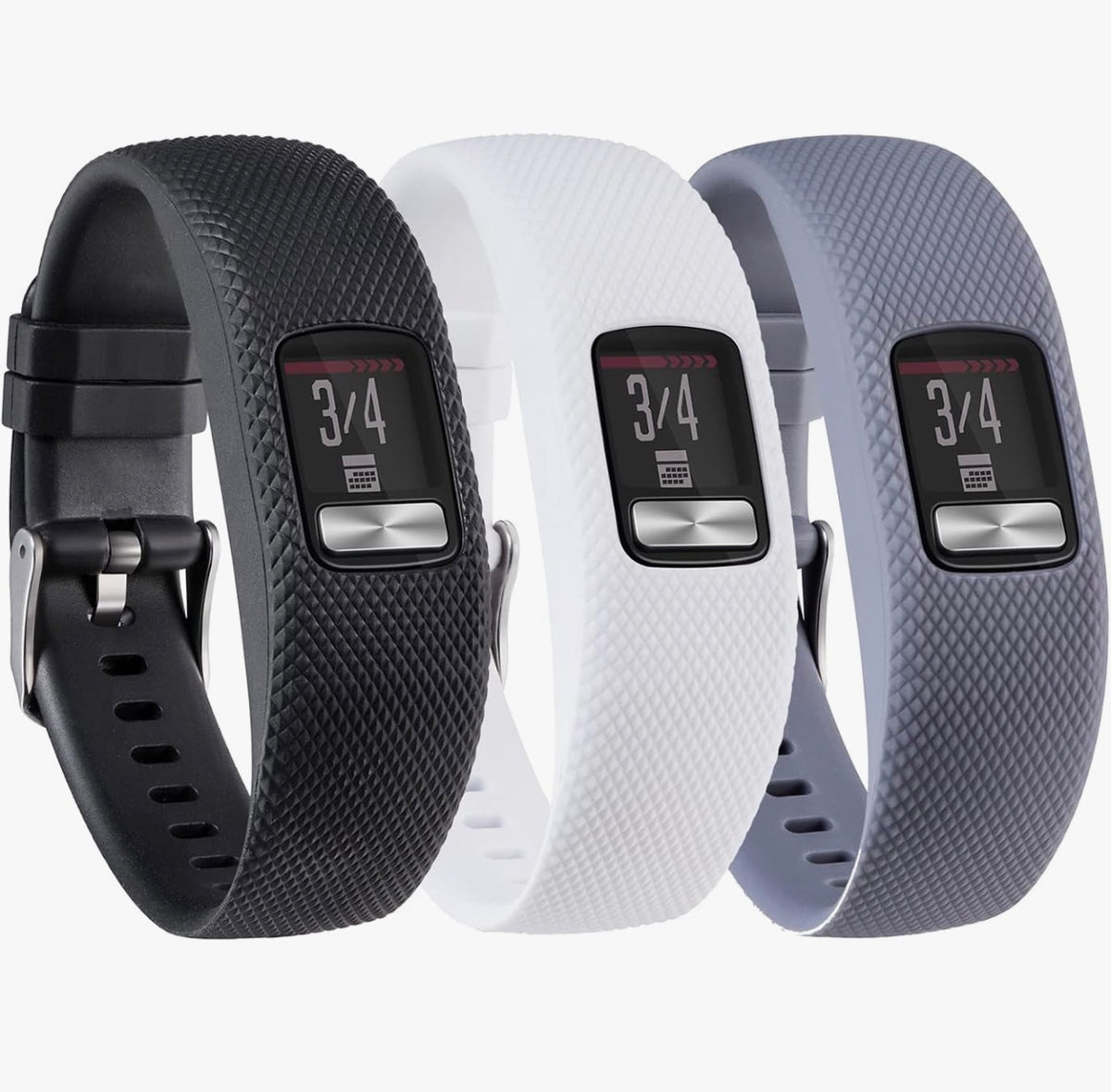 Vivofit 4 Bands Compatible with Garmin Vivofit 4 Watch Band Strap Bracelet Wristband for Men Women Replacement Accessory- Vivofit 4 Silicone Watchband with Metal Clasp Buckle Small Large
