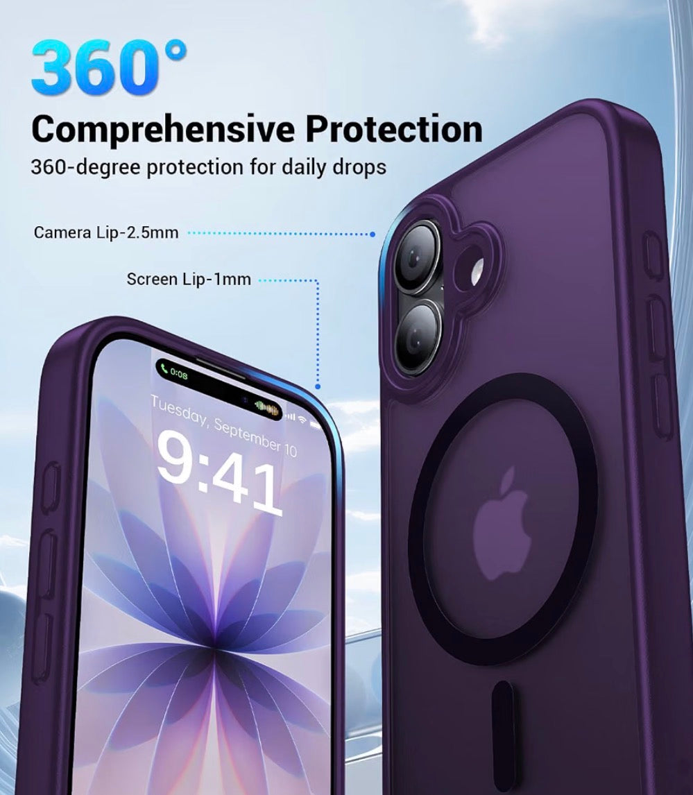 Magnetic Case for iPhone 17, Compatible with MagSafe, Anti-Slip Military-Grade Drop Protection, Camera Protection, Slim Shockproof Protective for iPhone 17 Phone Case, Purple