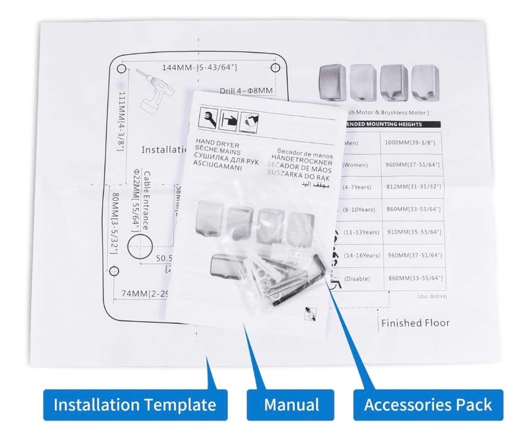 Goetland - Pack Of 2 - Commercial Hand Dryer 1800w Stainless Steel Automatic High