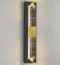 LED Wall Sconce Light: 19 Inch Black & Gold Modern Sconces Wall Lighting 3000K Dimmable Crystal Wall Lamps Indoor Bathroom Sconce Mount Light Fixtures for Living Room/Bedroom/Hallway