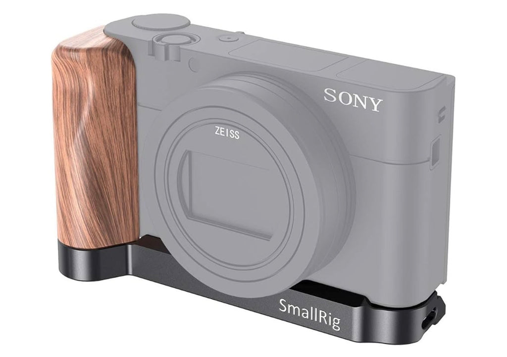 L-Shaped Bracket Wooden Grip for Sony RX100 III/IV/V(VA) / VI/VII with 1/4"-20 Threaded Holes