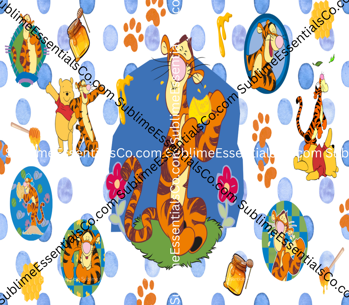 Winnie the Pooh & Tigger "Honey Paws" Digital Download - PNG & JPEG Format