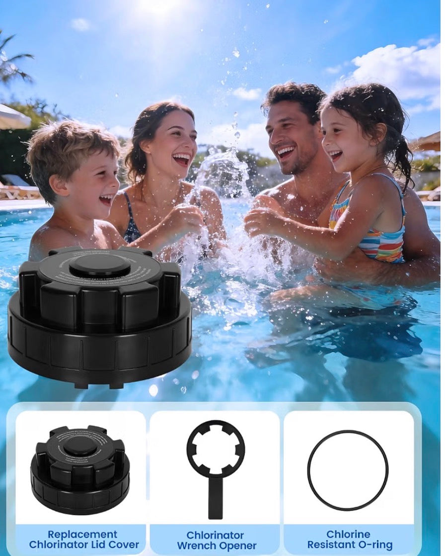 Compatible with Hayward Chlorinator Lid Cover CL200EF CL220EF CLX200CA Kit, Reinforced Wrench / 2 O-Rings Kit / Hayward CL200EF CL220EF CLX200CA Compatible / Lid Cover Replacement / Pool Tool Set