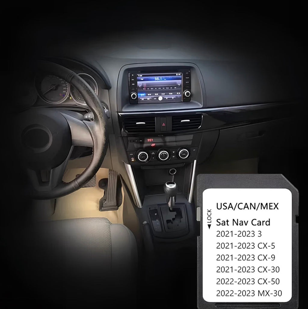 TD2K66EZ1B GPS Map SD Card for Mazda 3 CX-5 CX-9 CX-30 CX-50 MX-30
Fits for Mazda 3/CX-5/CX-9/CX-30 2021-2023, CX-50 2022-2024 & MX-30 2022-2023 HUD, Road Signs & Voice Guidance