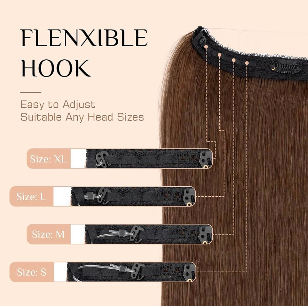 Short Wire Hair Extensions Real Human Hair Remy Hairs Wire Extension for Women Invisible Wire One Piece Clip in Hairpiece for Short Hairs 14 Inch #4R Medium Brown