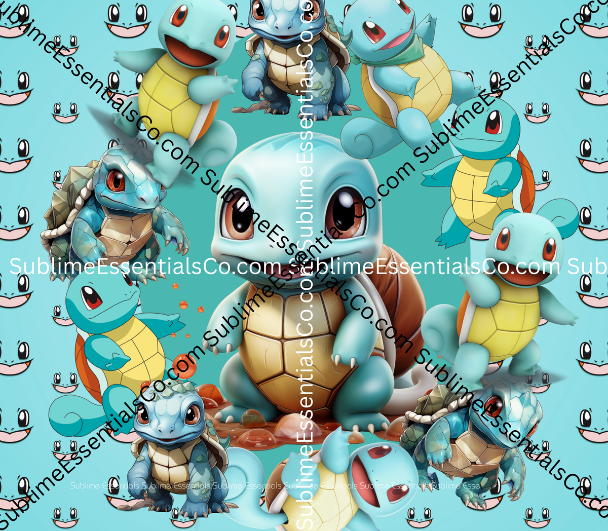Pokemon Squirtle "Collage 2" Digital Download - PNG & JPEG Format