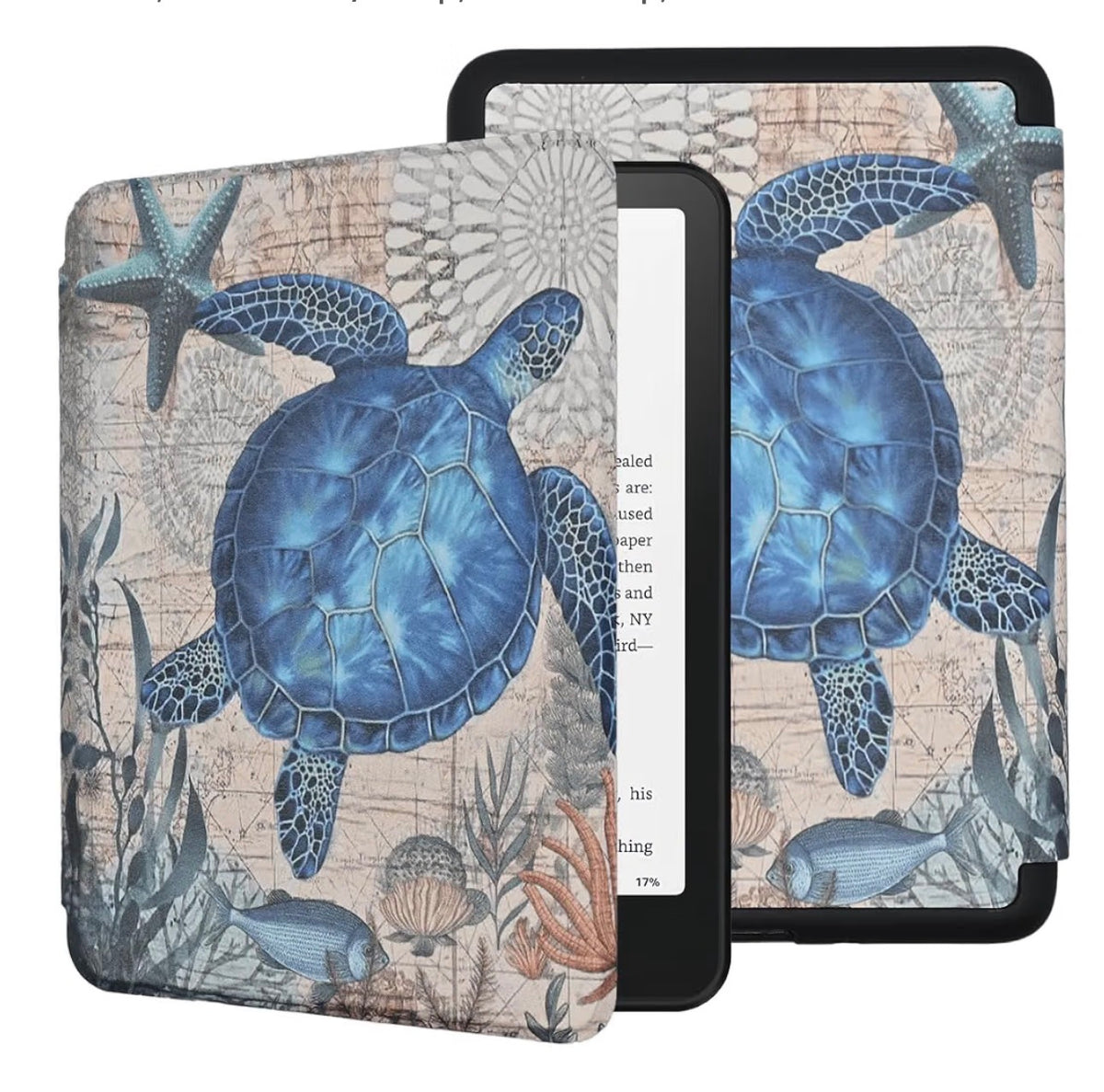 Case for 6" Kindle 11th Generation 2024/2022
Lightweight PU Leather Foldable Protective Cover, Magnetic Closure, Auto Wake/Sleep, Hand Strap, Sea Turtle