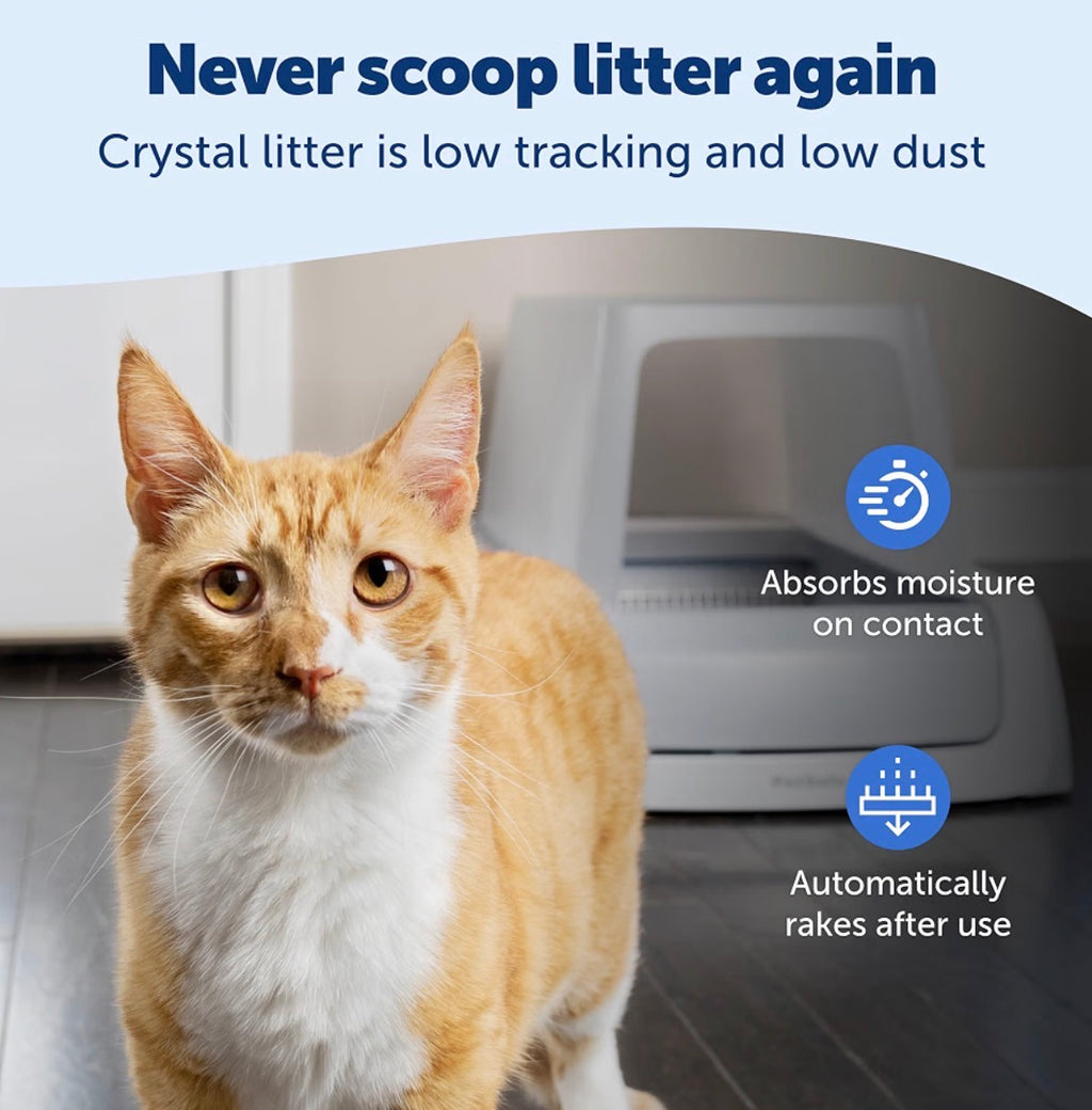 PetSafe ScoopFree Crystal Pro Legacy Self-Cleaning Litter Box, Front-Entry
Hands-Free Automatic Cleaning, Advanced Odor Control, Health Counter Display, Includes 1 Disposable Crystal Litter Tray & 1 Bag of Litter