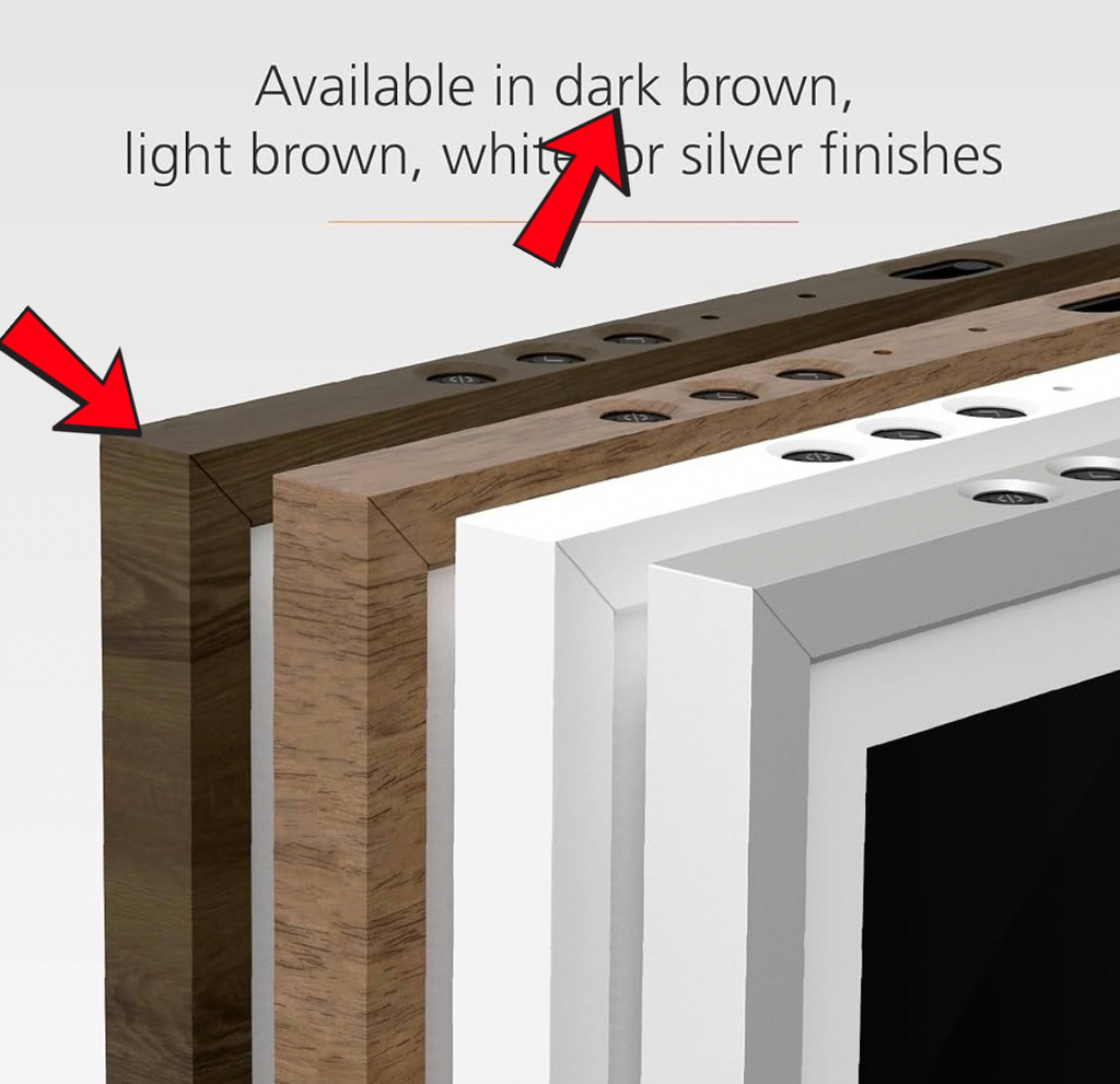 Decorative Frame Made for Amazon Frame for Echo Show 15 (Gen 2, 2024 Release - Dark Brown Woodgrain Look