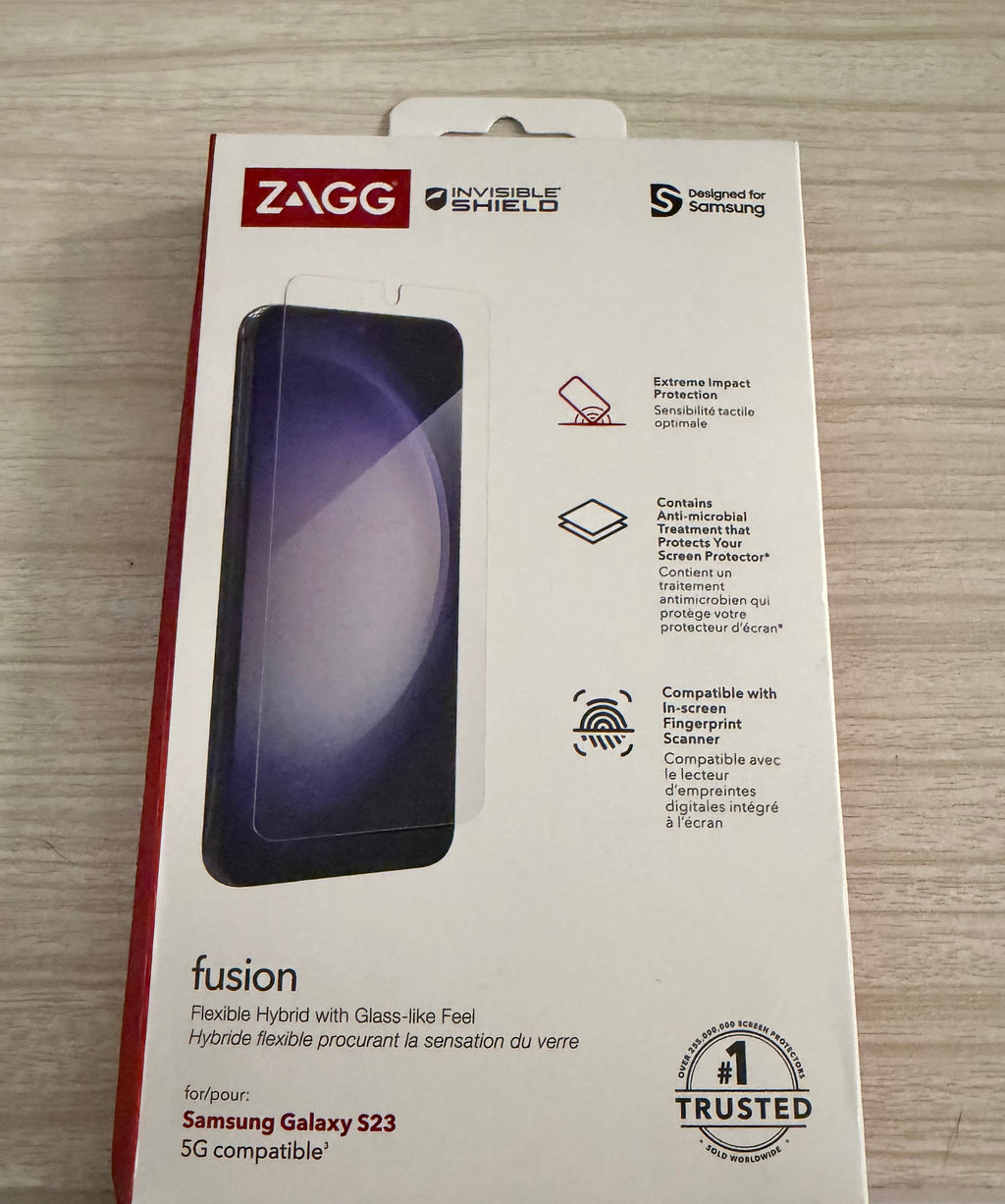 ZAGG InvisibleShield Fusion Screen Protector for Samsung Galaxy S23, Made with Hybrid Polymer, Smooth Finish & HD Clarity, Compatible with Biometric Fingerprint Scanner, Easy to Install