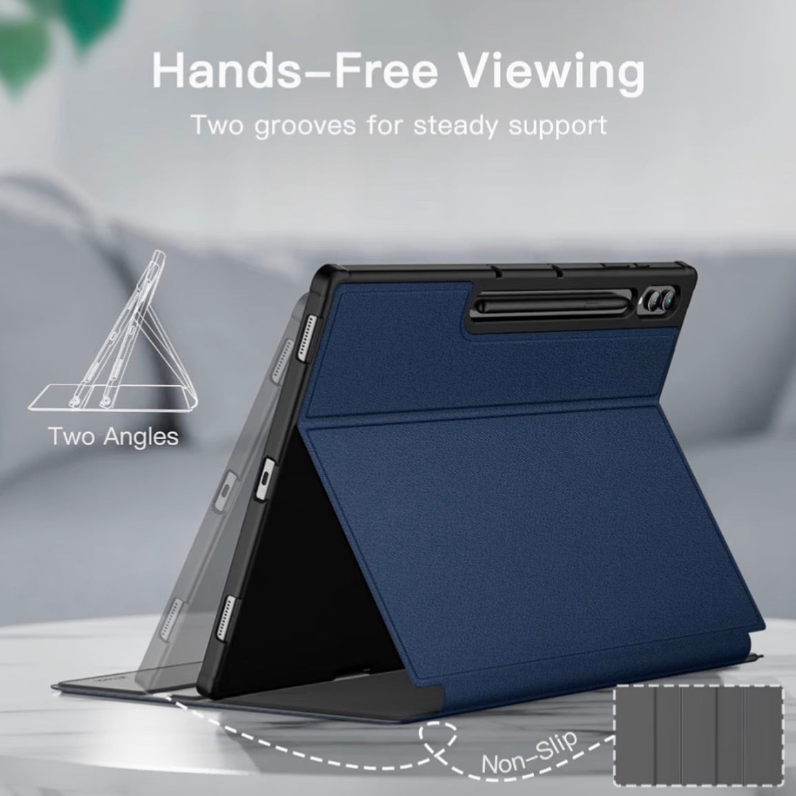 Folio Case for Samsung Galaxy Tab S10 Ultra/S9 Ultra 14.6", Navy
Multi-Angle Stand Cover, S Pen Holder, Slim Protective Cover, Auto Wake/Sleep