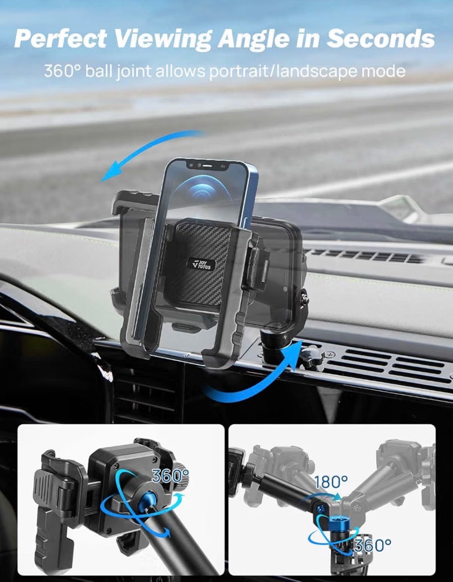 Metal Dash Mount Phone Holder Compatible with 2022-2026 Silverado & 2022-2026 Sierra with 13.4" Touchscreen | Custom Fit Phone Mount Expansion Platform| One-Hand Adjustable Clip