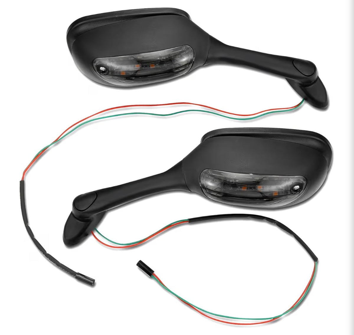Motorcycle Mirrors Smoke Turn Signals for Suzuki GSXR600 GSXR750 GSXR 600 750 06-18 / GSXR1000 GSXR 1000 02-17 / SV650 SV650S 03-08 / SV1000 SV1000S 03-07 Rear View Side Integrated Light Black