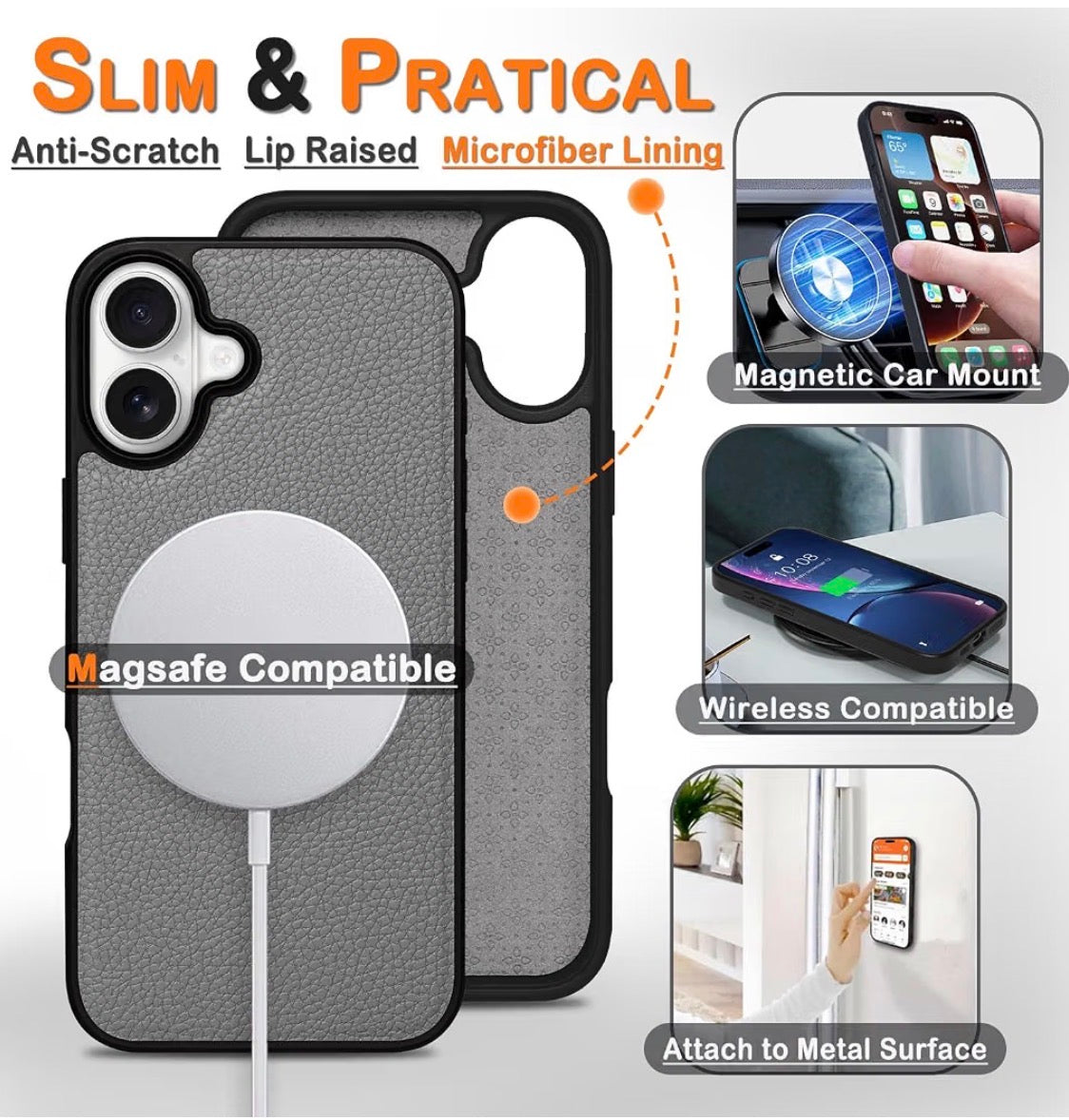 Wallet Case for iPhone 16 Plus with 4 Card Holder, Detachable 2 in 1 Leather Wallet Flip Folio Case, RFID Blocking, Wireless Charging, Microfiber Lining, Durable, for Women/Men (Mystic Gray)