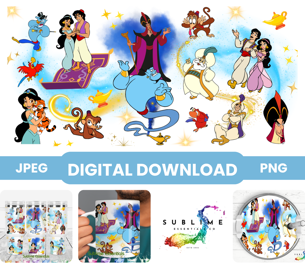 Jasmin & Aladdin "Jasmine Adventures" Digital Download - PNG & JPEG Format