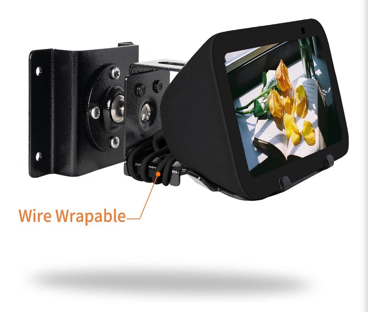 Metal Wall Mount ONLY for Echo Show 5 (3rd Generation)
Swivels up to 360° / Tilts -70° / +70°,Mount Stand Compatible with Show 5 (3rd Gen) with Wire management (Black)