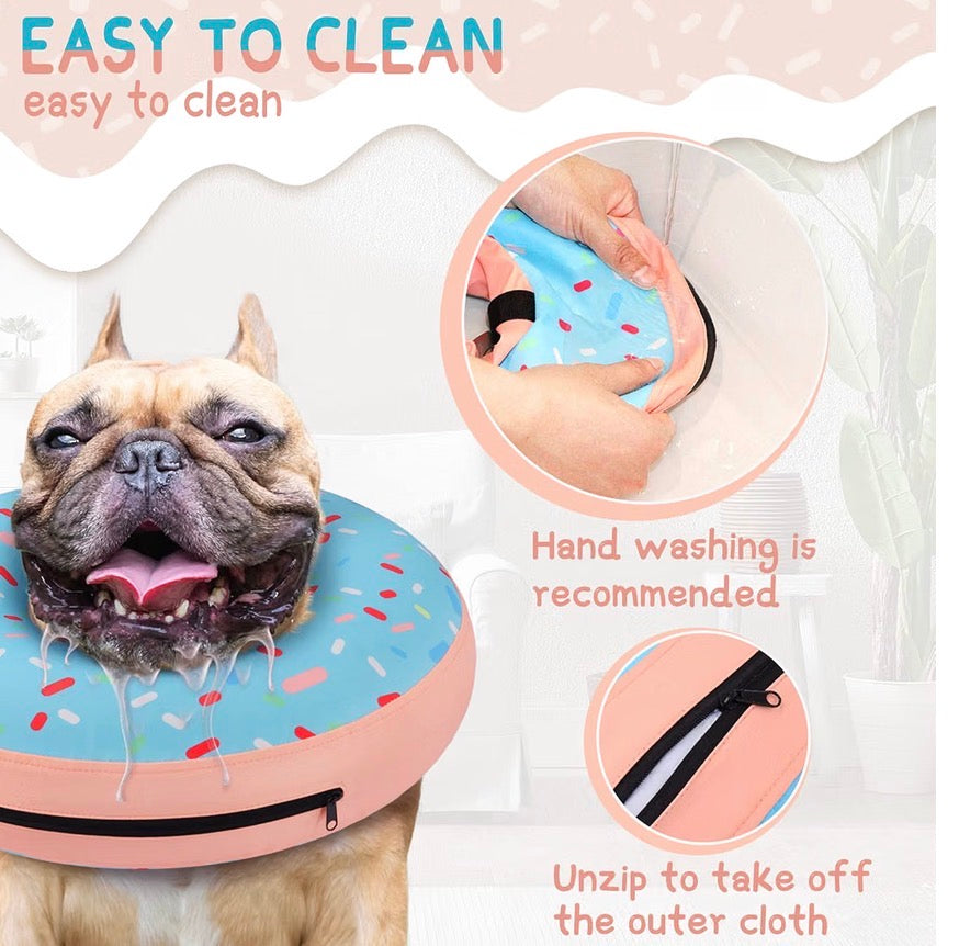 Inflatable Dog Cone Collar for Medium Dogs, Soft Cone Collar for Dogs Cats, ECollar Doggie Neck Donut Dog Cone Alternative After Surgery
