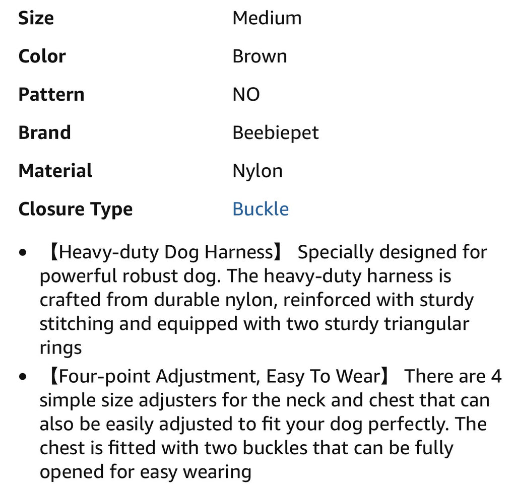 Heavy Duty Tactical Dog Harness for Small Dogs, No Pull Adjustable Pet Harness Reflective Service Training Easy Control Pet Vest Military K9 Working Dog Harnesses- Medium, Brown
